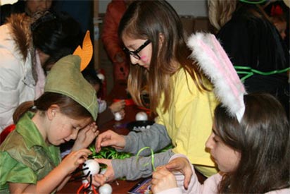 Group of children in costumes